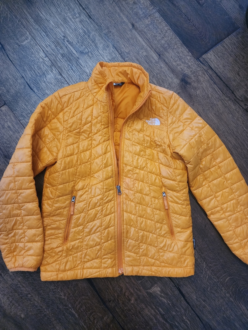 The North Face Kids Yellow Quilted Puffer Jacket, Sz 10-12, Youth